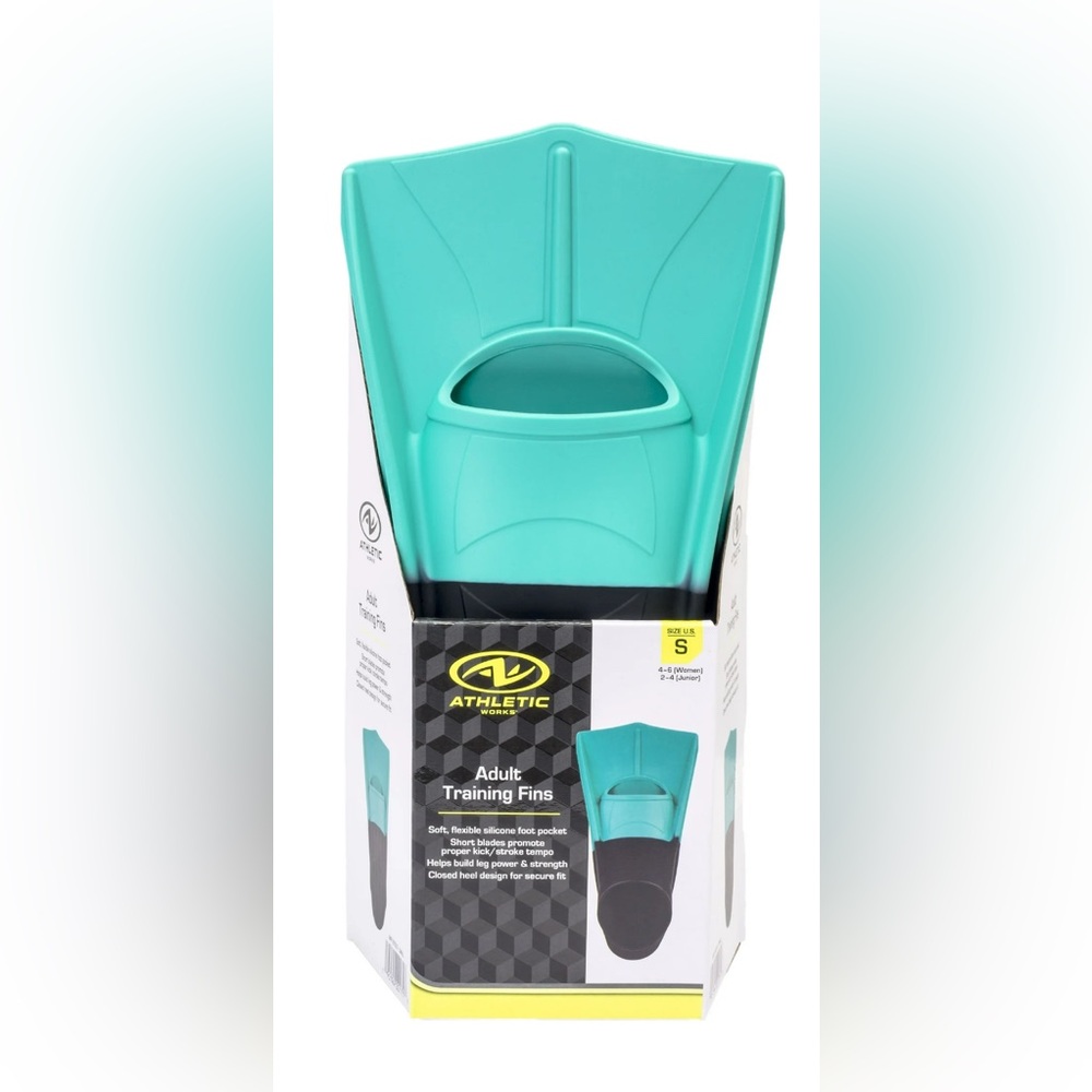 Athletic Adult Training Fins in Teal size Small *NEW